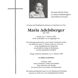 Adelsberger Maria Geb. Rabl G